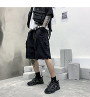 Men Fashion Brands Fried Street Embroidery Fifth Pants Drawstring Multi-bag Loose Casual Shorts