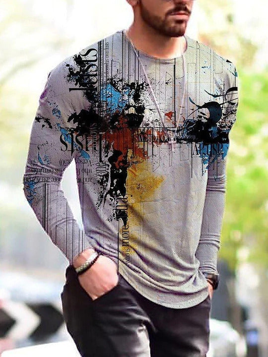 Men's Long Sleeve Bottoming T-Shirt Round Neck