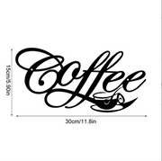 Metal Coffee Cup Wall Hanging Decoration Iron Hanging Coffee Bar Decoration Iron Wire Letter Signs