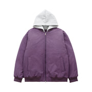 Men's Fake Two-piece Detachable Hooded Jacket