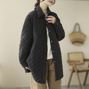 Mid-length Lightweight Down Coater Thickened Warm Vintage Rhombus Jacket