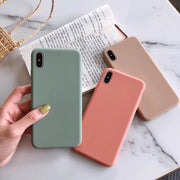 Pure color creative macaron phone case