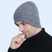 Men's Fleece-lined Thickened Twisted Knitted Warm Pullover Cap