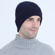 Men's Fleece-lined Thickened Twisted Knitted Warm Pullover Cap