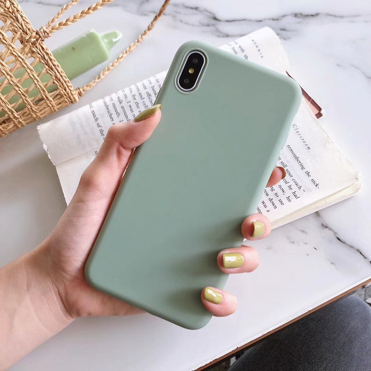 Pure color creative macaron phone case