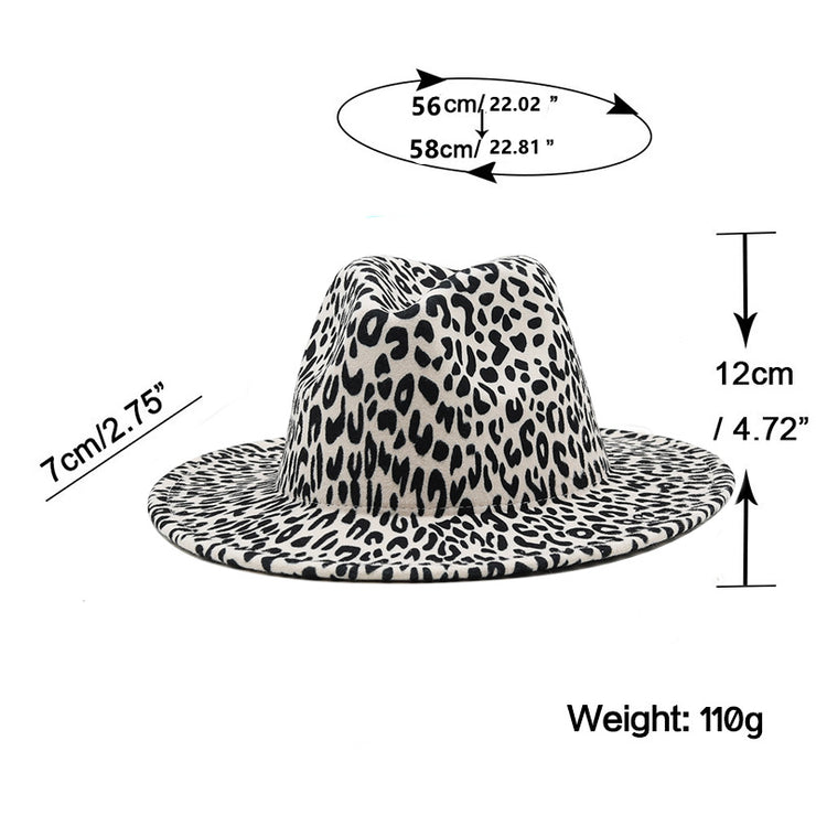 Men's And Women's Fashionable All-match Milky White Leopard Print Woolen Hat