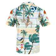 Men's Beach Travel Printed Cool Shorts Shirt Double-layer Two-piece Set