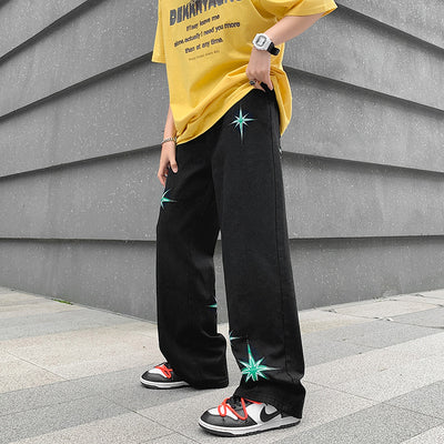 Men's Fashion Casual Retro Loose Straight Wide-leg Pants