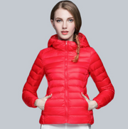 2022 New Winter Clothing Light Short Short Fashion Slim Down Jacket Women's Light Down Jacket Hooded Jacket Tide