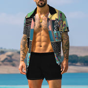 Retro Printed Trendy Shirt Suit For Men