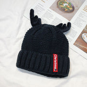 Knitted hat cute antler Christmas hat warm knitted hat