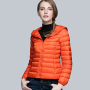 2022 New Winter Clothing Light Short Short Fashion Slim Down Jacket Women's Light Down Jacket Hooded Jacket Tide