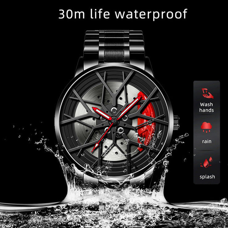 Waterproof Men's Luminous Wheel Watch