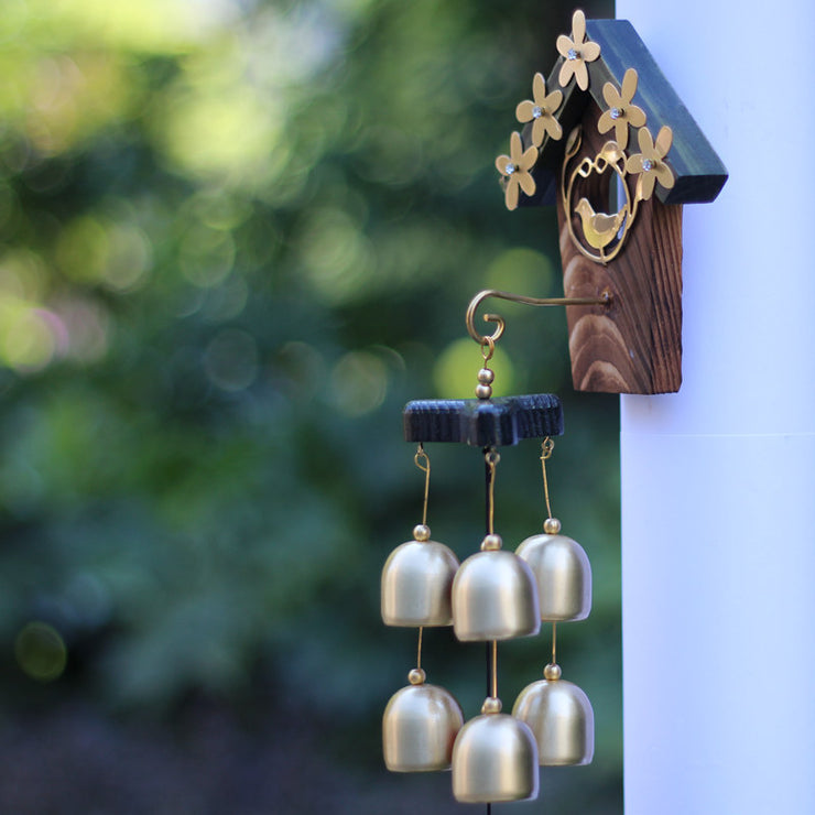 Japanese Style Garden Metal Love Nest Wind Chime Wall Hanging Doorbell