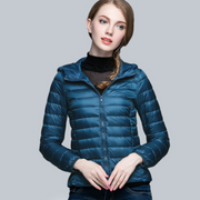 2022 New Winter Clothing Light Short Short Fashion Slim Down Jacket Women's Light Down Jacket Hooded Jacket Tide