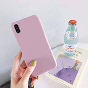 Pure color creative macaron phone case