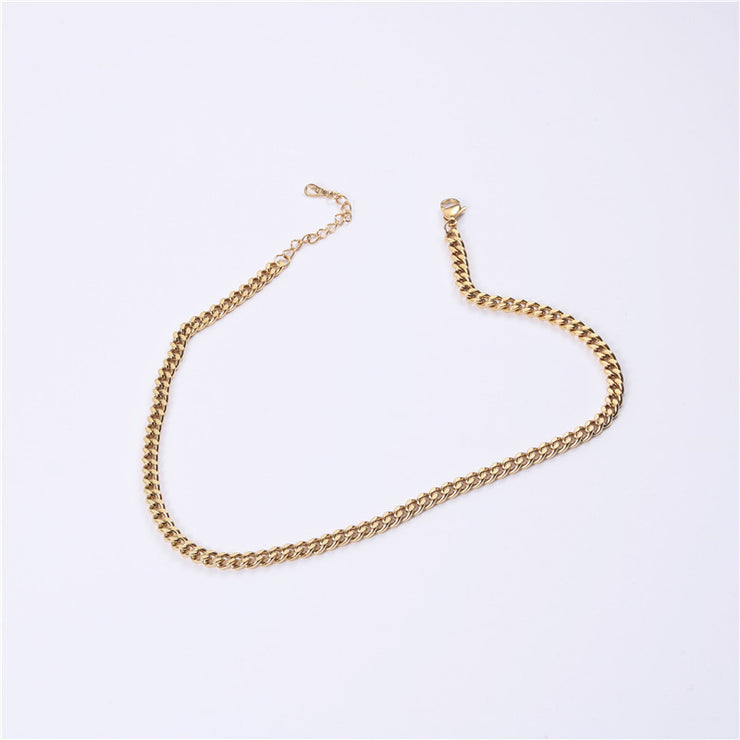 18k thick chain without pendant necklace