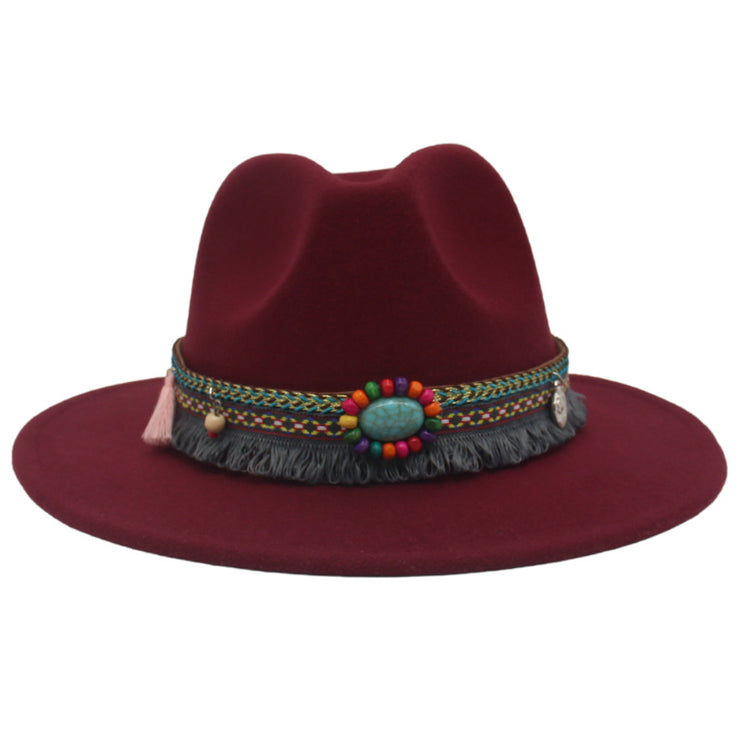 Ethnic Style Western Cowboy Hat Gem Accessories Tibetan Top Hat