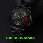 Waterproof Men's Luminous Wheel Watch