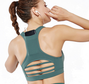 Back pocket sports bra