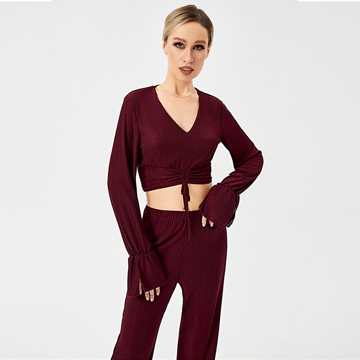 Two Piece Pants Set Long Sleeve Top