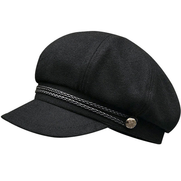 Big Head Circumference Woolen Octagonal Cap Men And Women