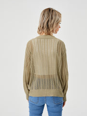 Women's Hollow Out Open Front Knit Lightweight Cardigan