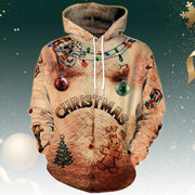 Christmas Digital Printing Leisure Pullover Hooded Sweater