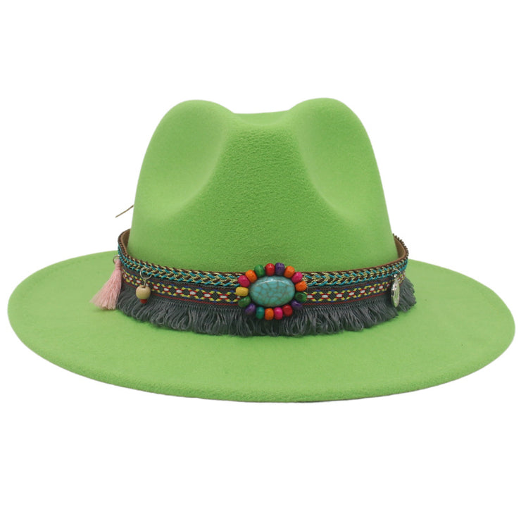 Ethnic Style Western Cowboy Hat Gem Accessories Tibetan Top Hat