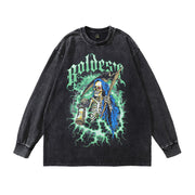 High Street Rock Wind Vintage Old Bottoming Long Sleeve T-shirt