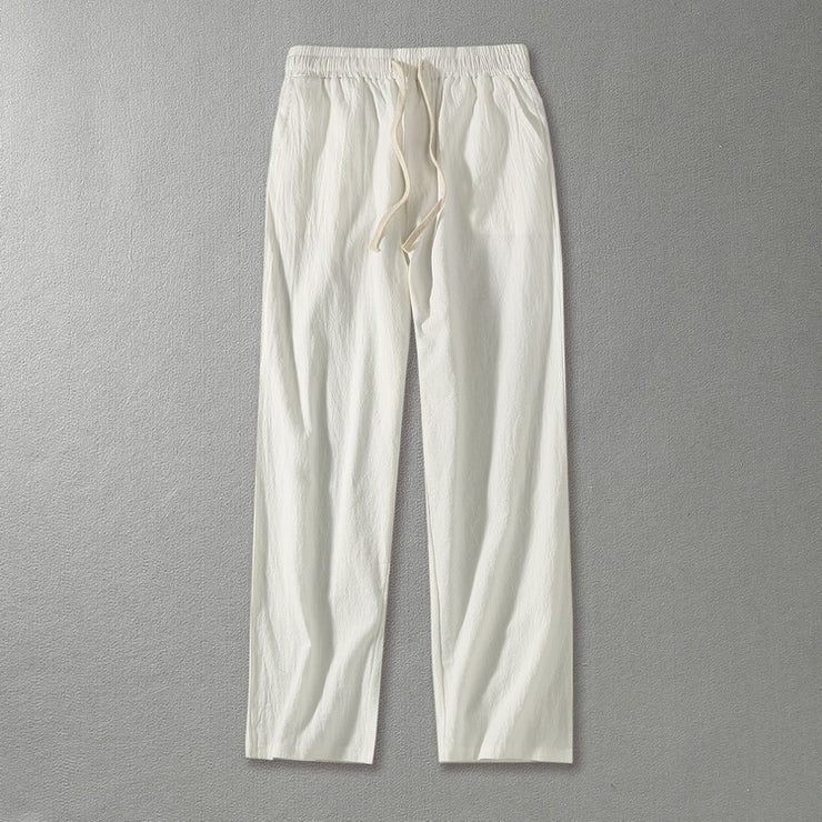 Loose Wide Leg Straight Cotton And Linen Casual Pants