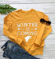 Women's Fashionable Simple WINTER IS COMING Letter Sweater