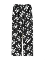 Loose Casual Dralon Skull Print Pajama Pants