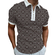 Printed Short Sleeved Lapel Top