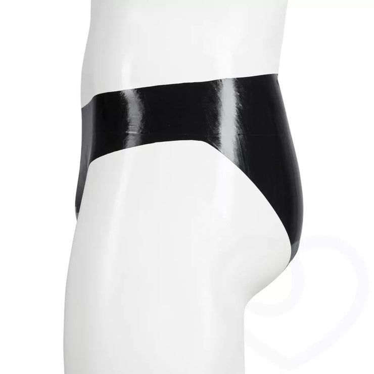 Men's PVC Bright Leather Briefs Sexy Open Leather Underwear