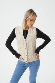 Women's Loose Casual Button Up Sweater Vest