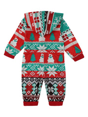 Christmas Hooded Printing Romper Home Wear One-piece Parent-child Outfit