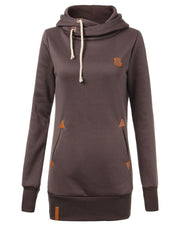 Pocket long-Sleeved Fleece Hooded Sweater Coat