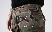 Water Washed Tiger Patterned Camouflage Leopard Patterned Jeans