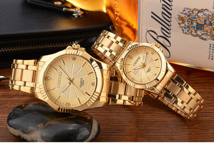 Luxury Brand Man Gold Dress Watches Stainless Steel