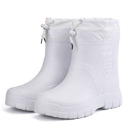 Cotton Men's Low Tube Plush Rain Boots Waterproof Shoes