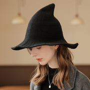 Peaked Big Eaves Knitted Wizard Top Hat Female Fisherman Basin Hat