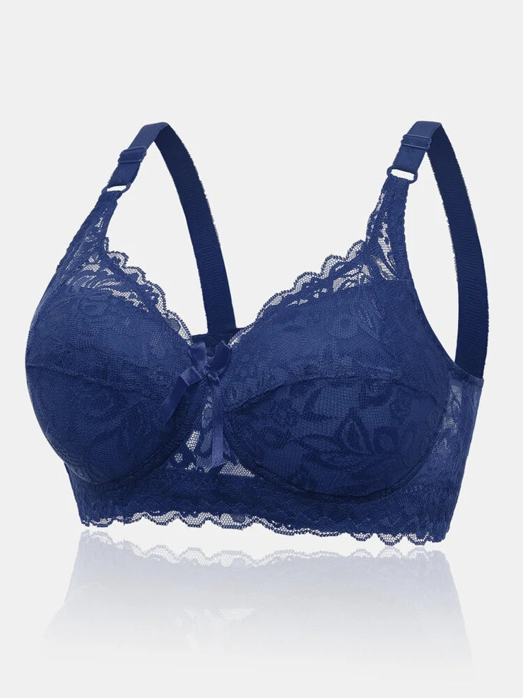 3PS Plus Size Ultra Thin Cotton Cup Adjustable Lace Sexy Bra