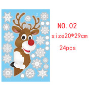 Glass Stickers Old People Scene Layout Christmas Decoration