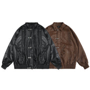 Loose Motorcycle Leather Wind Coat