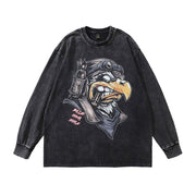 High Street Rock Wind Vintage Old Bottoming Long Sleeve T-shirt