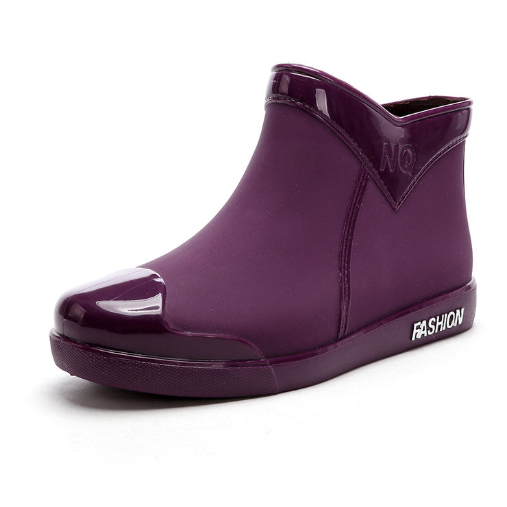 Fashion Waterproof Shoes Ladies Rain Boots Short Tube