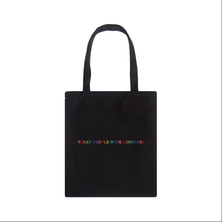 Treat People With Kindness Letter Canvas Bag