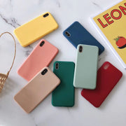 Pure color creative macaron phone case