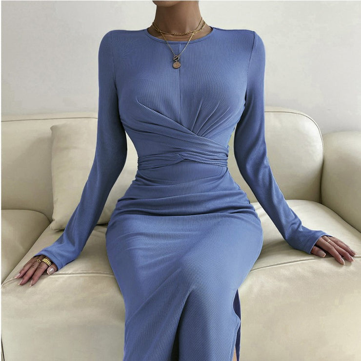 Women's Knitted Jumpsuit Bottoming Skirt Slim-fit Slimming Dress